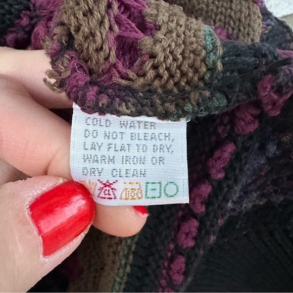 Vintage Reunion Menswear Grandpa 3D Textured Sweater Earthtones Cotton Made USA - Picture 8 of 10